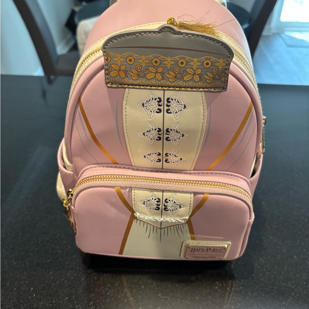 Loungefly Pink and White Mini Backpack